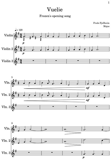 Vuelie Sheet Music For Violin