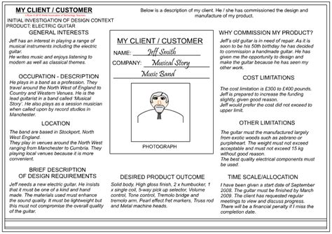 Interior Design Client Profile Sample
