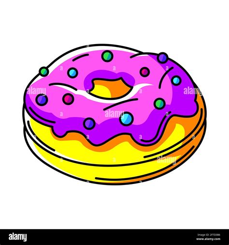 Illustration Of Donut Colorful Cute Cartoon Icon Stock Vector Image
