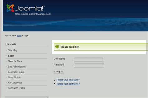 Changing The Please Login First Text In Joomla 25 Inmotion Hosting