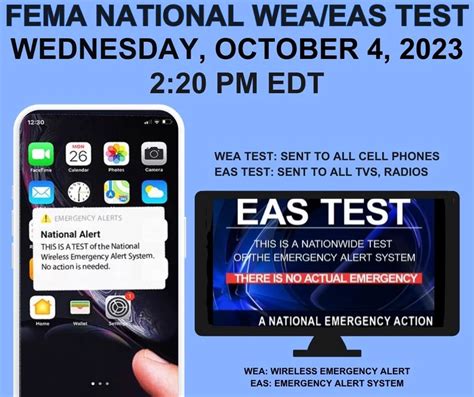 cellphones tv and radio to receive national alert system test wednesday oct 4