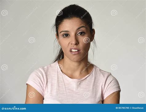 Arrogant Facial Expression Pre Teen Caucasian Girl Rolled Her Eyes Background Emotions Series
