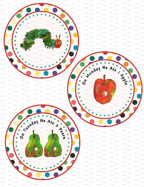 First i cut the bottoms off some egg cartons and cut them apart. Very Hungry Caterpillar Birthday Party Banner - Foods the caterpillar ate - Printable ...