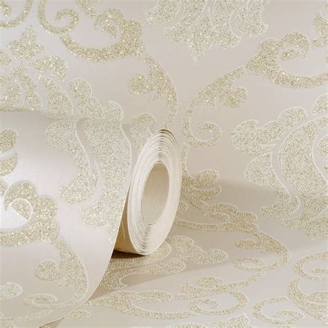 As Creation Omega Damask Cream And Beige Glitter Wallpaper 34860 1