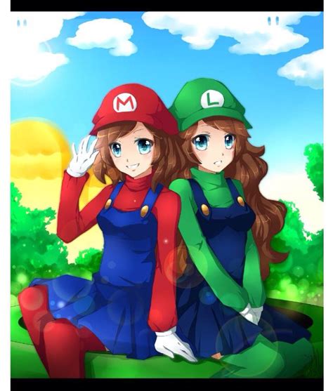 Mario And Luigi As Girls Mario And Luigi Mario Art Super Mario Bros