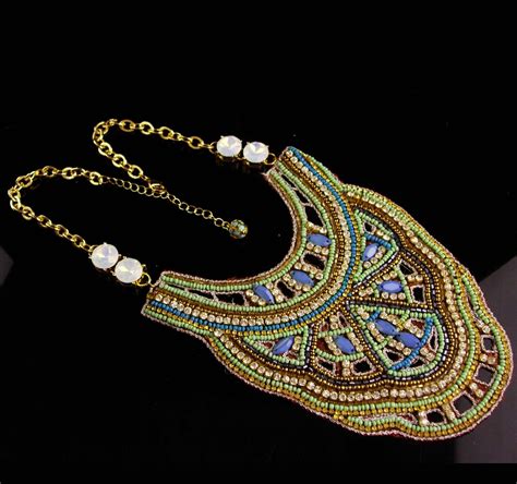 Vintage Cleopatra Necklace Dramatic Rhinestone Collar Statement Bib