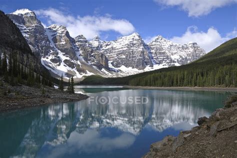 Scenic Mountain Landscape Of Moraine Lake Banff National Park Alberta