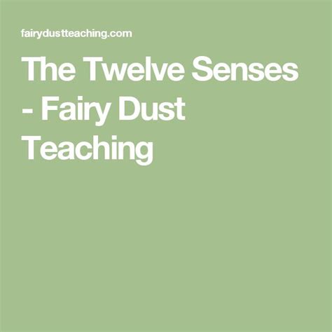 The Twelve Senses Fairy Dust Teaching Fairy Dust Teaching Senses