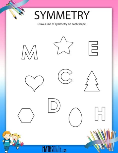 Draw The Lines Of Symmetry Worksheets Math Worksheets