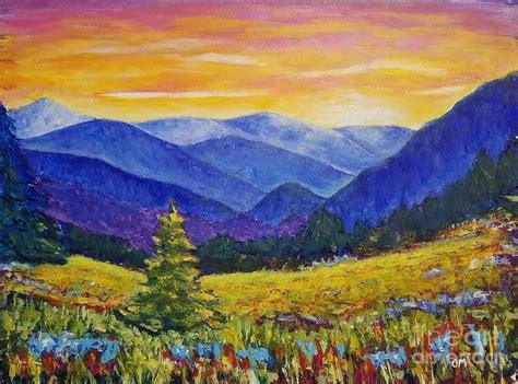 Sunrise In The Mountains Painting By Olga Malamud Pavlovich