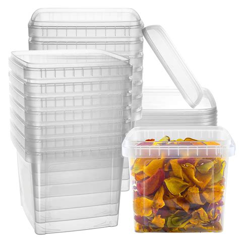 Buy 64 Oz Square Clear Deli Containers With Lids Stackable Tamper