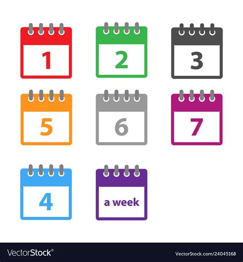 A Week Calendar Icon In Modern Flat Style Vector Image