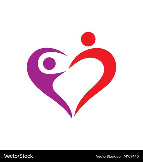 Heart Love Couple Logo Royalty Free Vector Image