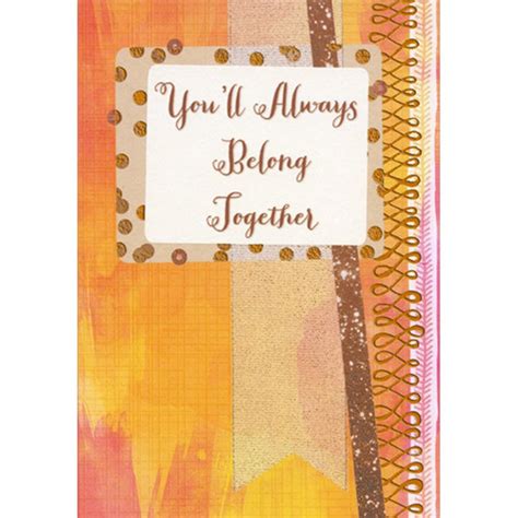 Always Belong Together Orange Foil Swirls Wedding Anniversary