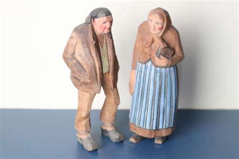 Folk Art Black Forest Swiss Huggler Wyss Farming Couple