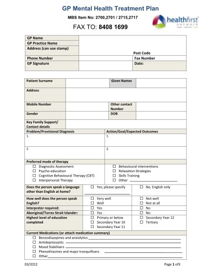 75 Mental Health Treatment Plan Template Download Page 2 Free To Edit