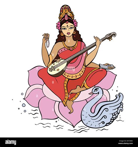 Hindu Goddess Saraswati Stock Photo Alamy