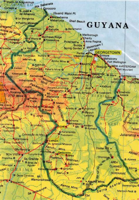 Guyana Topographic Map Guyana • Mappery
