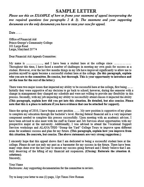 Sample appeal letter for health claim. What to Know About Financial Aid Appeal Letter Template ...