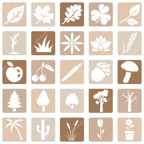 Vector Set Of Plants Icons Stock Vector Image By ©nikiteev 47861355