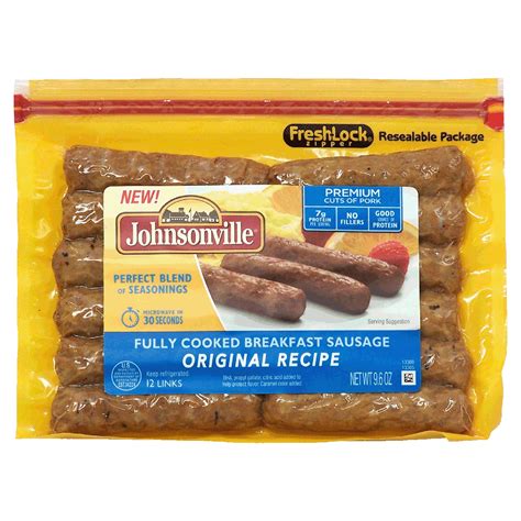 Johnsonville Breakfast Sausage Original Recipe 12oz Bacon Sausage