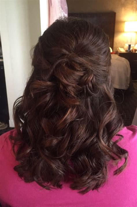 Half Up Half Down Bridal Hairstyle Soft Curls Mother Of