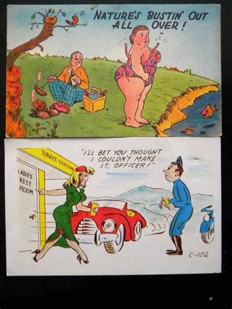 6 Vintage Risque 1940s Postcards By Songbirdsalvation On Etsy