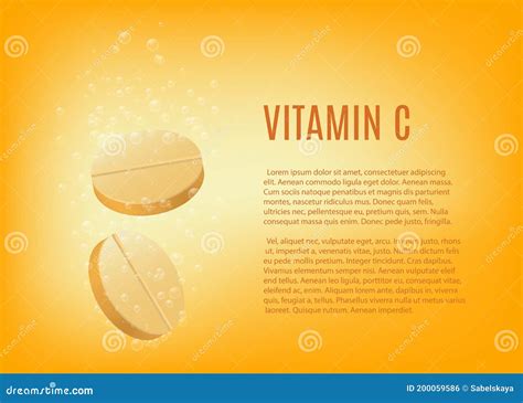 Banner Template For Fizzy Vitamin C Tablets Realistic Vector
