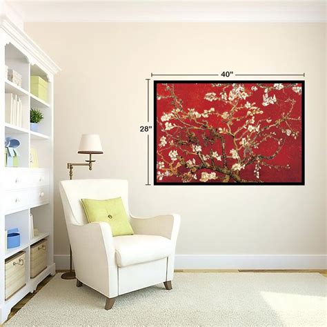 lark manor miko almond blossoms in red framed on paper by vincent van gogh print and reviews wayfair