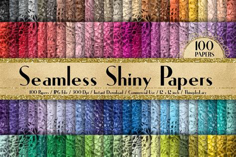 100 Seamless Luxury Shiny Papers Digital Papers 12 X 12 Inch By