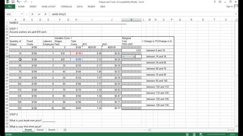 Perfect Competition Part 11 Excel Example Youtube