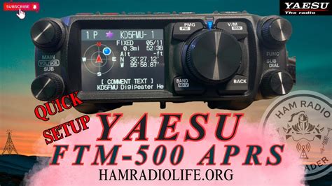 Yaesu Ftm 500 Aprs Quick Setup Youtube