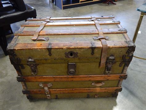 Antique Wood Bound Steamer Trunk Big Valley Auction