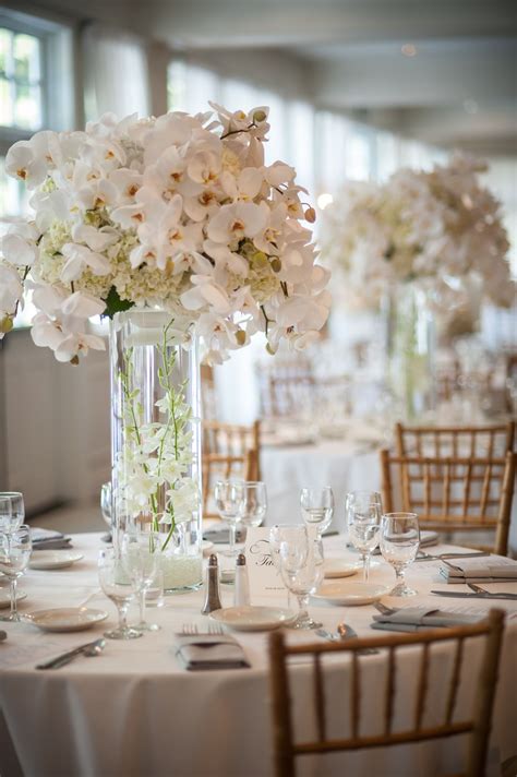 Orchid Tall Centerpiece Wedding Reception Flowers Elegant Wedding