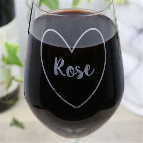 Personalised Wine Glass With Engraved Heart By Lisa Angel Homeware And Ts