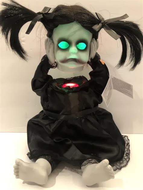Nwt Halloween Animated Head Pulling Creepy Scary Moving Talking Light Up Doll 5999 Picclick