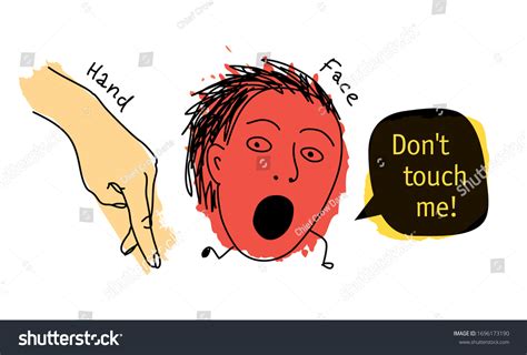 Doodles Dont Touch Me Hand Face Stock Vector Royalty Free 1696173190 Shutterstock