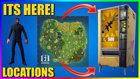 New vending machine locations have been revealed in fortnite, spawning randomly in certain areas of the map. FORTNITE VENDING MACHINES MAP(Fortnite Battle Royale ...