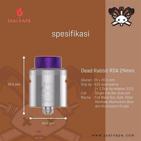 SPESIFIKASI DEAD RABBIT RDA 24MM! . . . Untuk pemesanan, silahkan cek