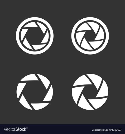 Shutter Icons Set Royalty Free Vector Image Vectorstock