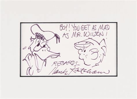 Hank Ketcham Original Sketch Of Donald Duck And Dennis The Menace Rr