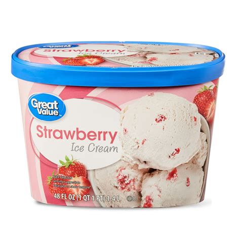 Great Value Strawberry Ice Cream 48 Fl Oz