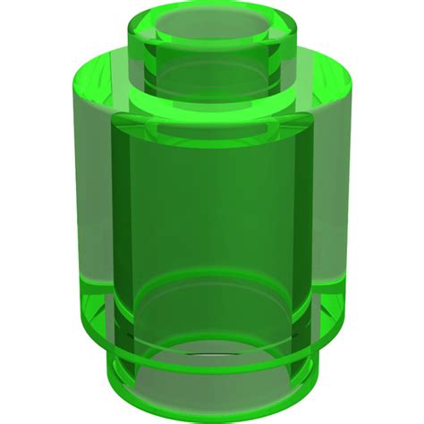 Lego Transparent Bright Green Brick 1 X 1 Round With Open Stud 3062