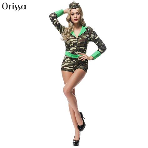 New Brand Women Soldier Costumes Sexy Camouflage Army Costumes Fancy Dress Clothing Cosplay