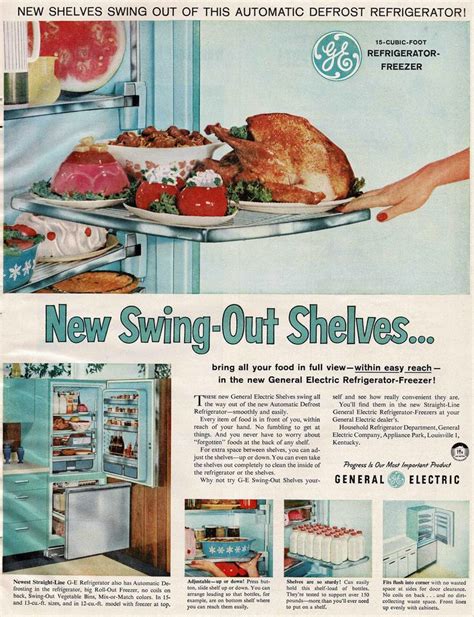 Ge Refrigerators W Swing Out Shelves Vintage Kitchen Appliances Hot