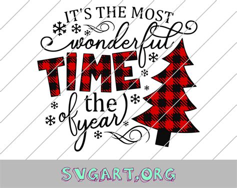 Its The Most Wonderful Time Of The Year Plaid SVG Free Its The Most