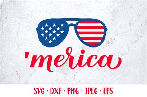 America Svg Merica Patriotic Sunglass Graphic By Labelezoka