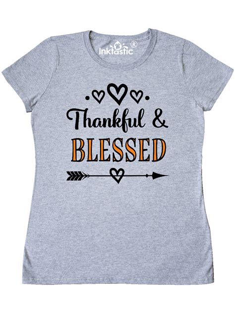 Inktastic Thanksgiving Greeting Thankful Blessed Womens T Shirt
