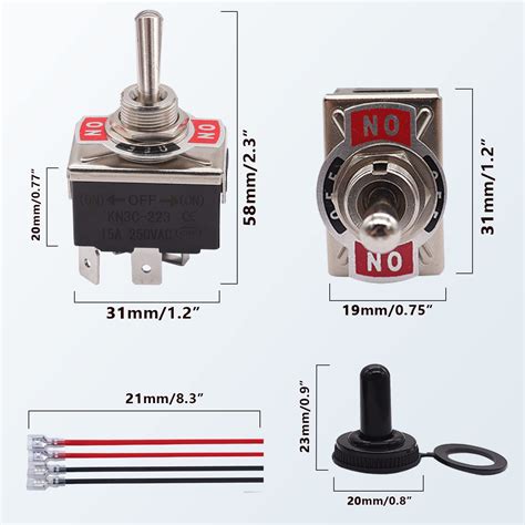 Pin Reverse Polarity Momentary V Rocker Toggle Switch Dpdt On Off