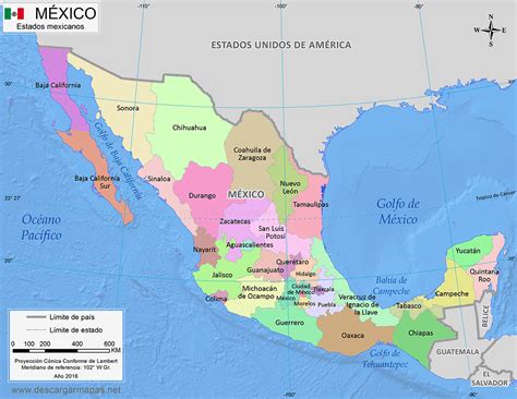 Mapa De México Dividido Por Estados Descargar Mapas